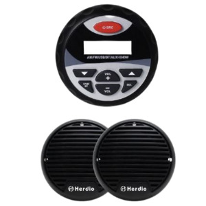Bluetooth Spa A2.0 audio system includes amplifier and 2 speakers